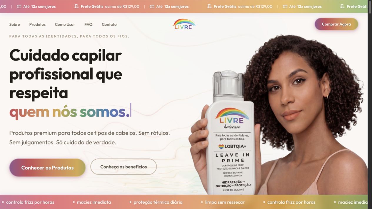 Página inicial de LP Livre