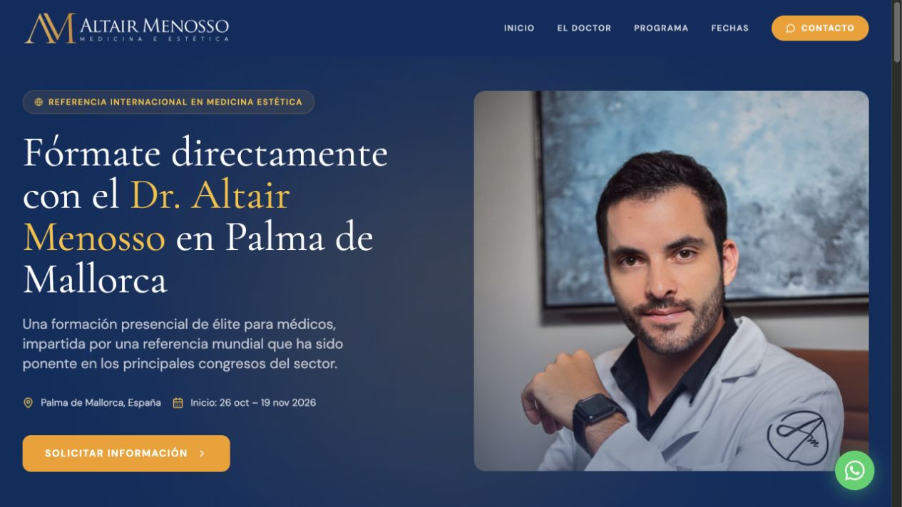 Página inicial de Med Menosso Cursos ES