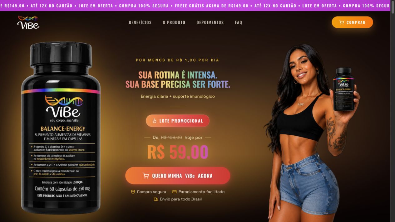 Página inicial de Minha Vibe